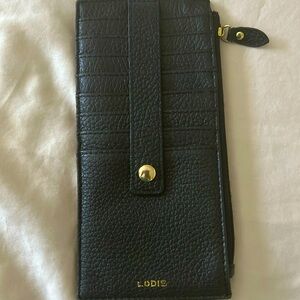 Lodis Black Leather Slim wallet